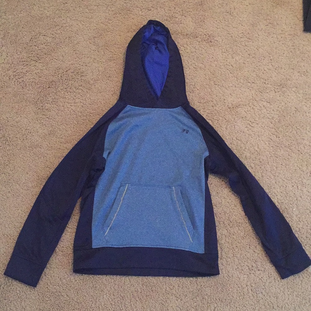 Blue hoodie unisex//russell